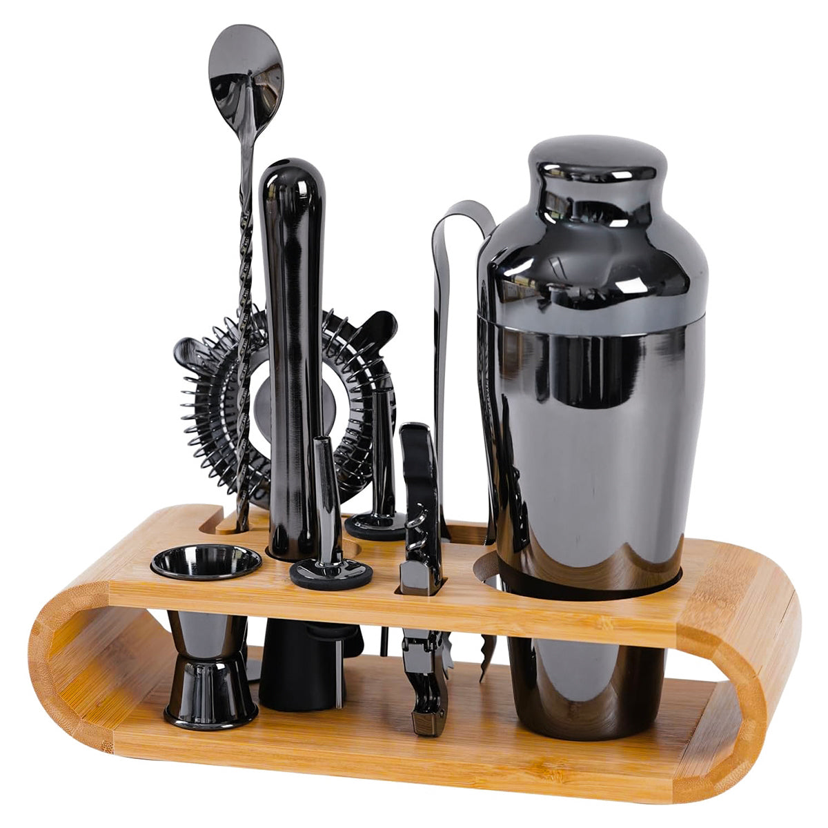 Cocktail Shaker Set Bar Tools Stainless Steel Mixing Glasses Drink Shaker Cups - Black V528-COCKTAIL-SETS-BLACK-565592