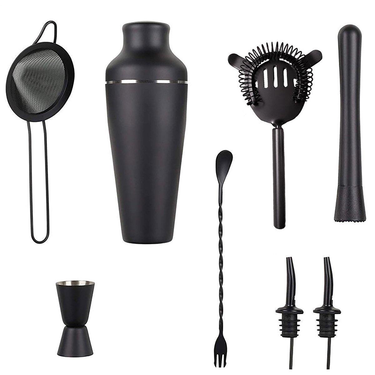 8PCS/700ML Stainless Steel Cocktail Shaker Bartender Tools Set Bar Supplies V528-COCKTAIL-SHAKER-8PCS-693988