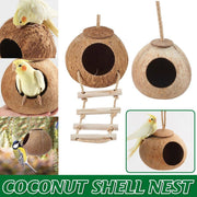 Lanyard Birdhouse Parrot Coconut Nest Bed Hanging Bird Cage for Small Birds - Stairs type V528-COCOANUT-NEST-LT-184597