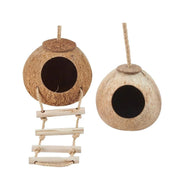 Lanyard Birdhouse Parrot Coconut Nest Bed Hanging Bird Cage for Small Birds - Stairs type V528-COCOANUT-NEST-LT-184597