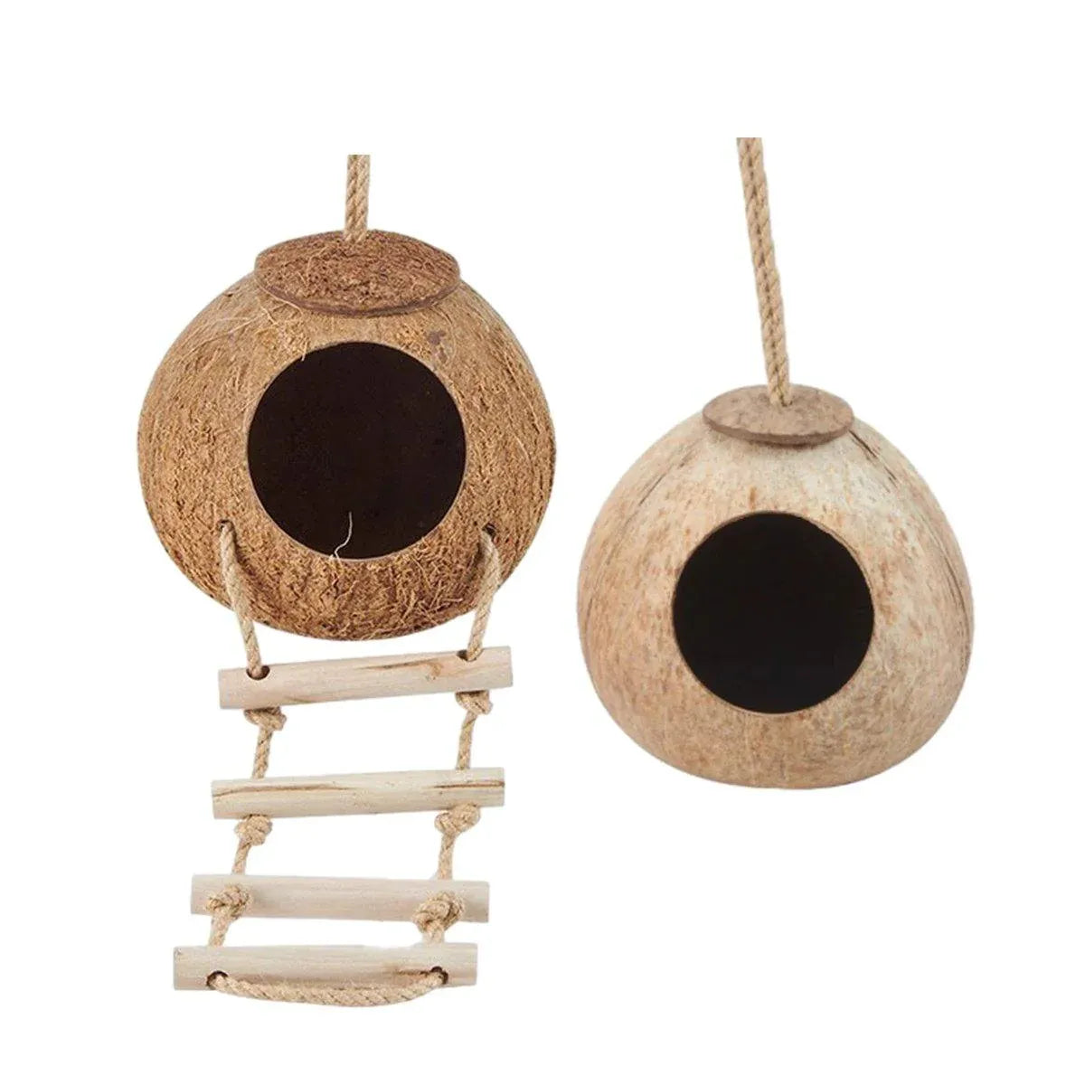Lanyard Birdhouse Parrot Coconut Nest Bed Hanging Bird Cage for Small Birds - Stairs type V528-COCOANUT-NEST-LT-184597