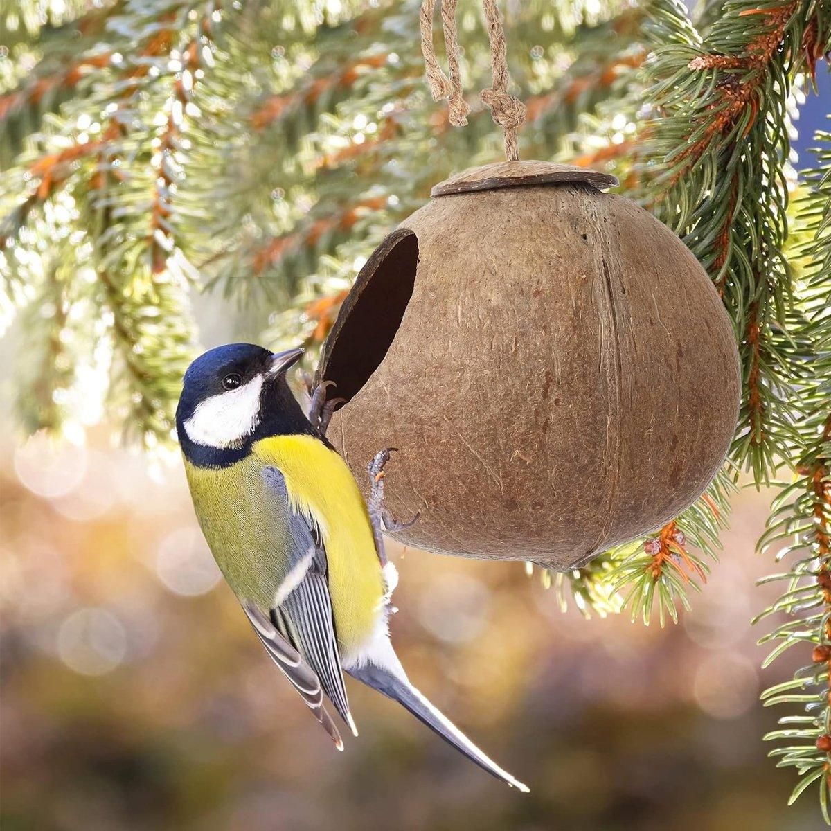 Lanyard Birdhouse Parrot Coconut Nest Bed Hanging Bird Cage for Small Birds - Stairs type V528-COCOANUT-NEST-LT-184597