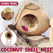 Lanyard Birdhouse Parrot Coconut Nest Bed Hanging Bird Cage for Small Birds - Stairs type V528-COCOANUT-NEST-LT-184597