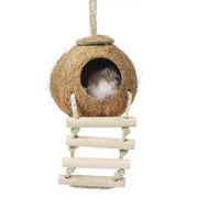 Lanyard Birdhouse Parrot Coconut Nest Bed Hanging Bird Cage for Small Birds - Stairs type V528-COCOANUT-NEST-LT-184597