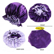 Womens Satin Sleep Cap Bonnet Elastic Wide Band Hair Sleeping Hat - Red V528-COCOLOUR-RED04447