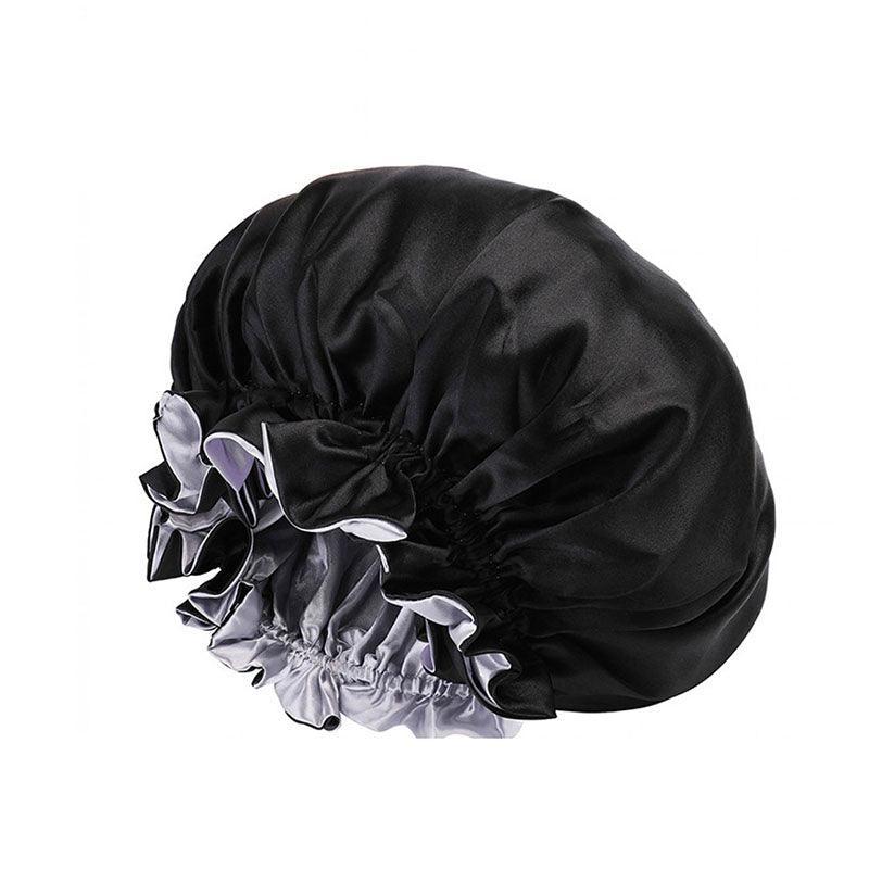 Womens Satin Sleep Cap Bonnet Elastic Wide Band Hair Sleeping Hat - Red V528-COCOLOUR-RED04447