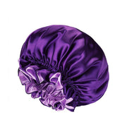 Womens Satin Sleep Cap Bonnet Elastic Wide Band Hair Sleeping Hat - Red V528-COCOLOUR-RED04447