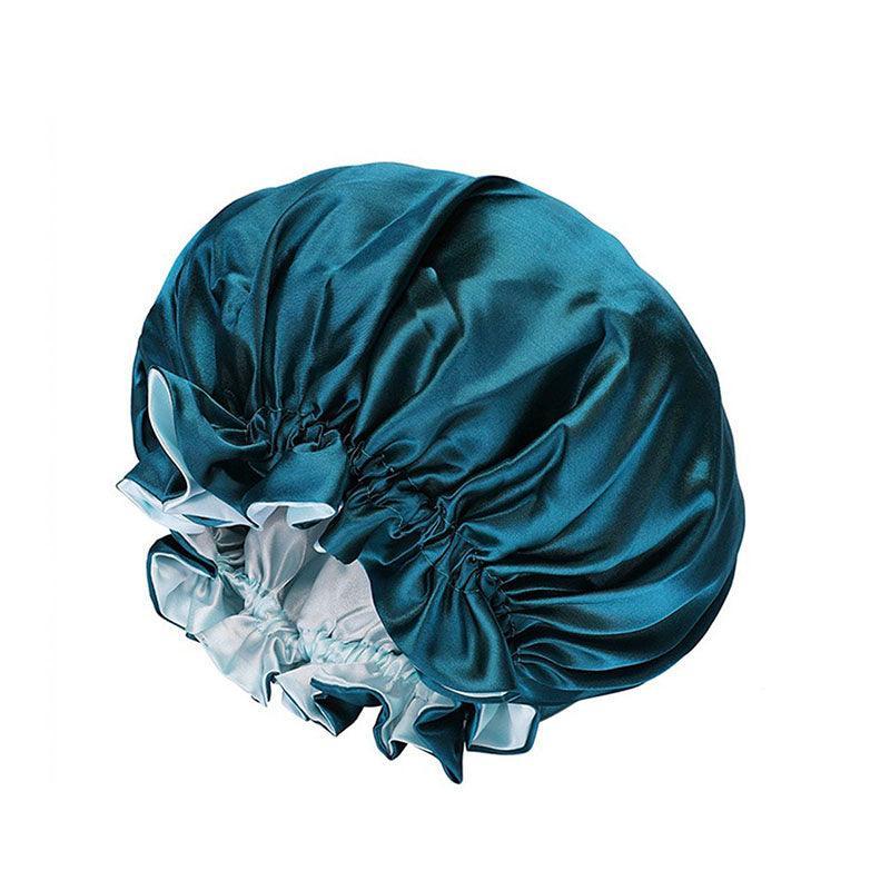 Womens Satin Sleep Cap Bonnet Elastic Wide Band Hair Sleeping Hat - Red V528-COCOLOUR-RED04447