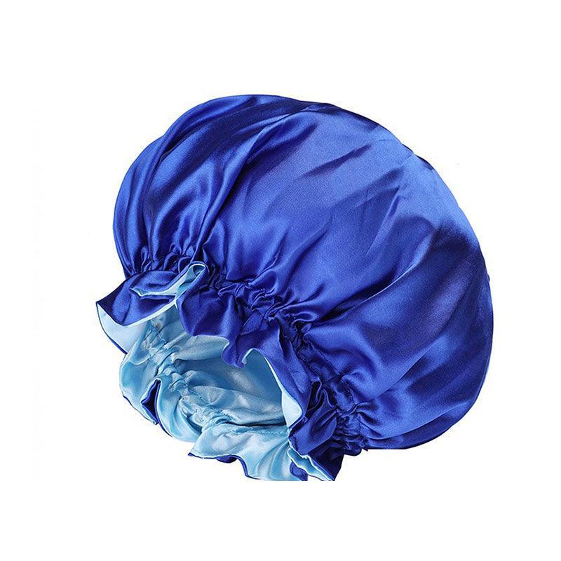 Womens Satin Sleep Cap Bonnet Elastic Wide Band Hair Sleeping Hat - Red V528-COCOLOUR-RED04447