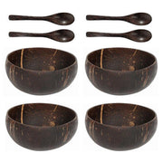 4Sets Natural Coconut Shell Bowls Tableware for Rice Dessert Salad V528-COCONUT-4PCS-669956