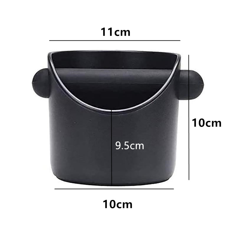 Coffee Knock Box Espresso Grounds Bin with Non Slip Base and Rubber Knock Bar 550ml V528-COFFEBUCKET-BLACK-30054
