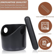 Coffee Knock Box Espresso Grounds Bin with Non Slip Base and Rubber Knock Bar 550ml V528-COFFEBUCKET-BLACK-30054