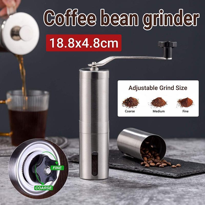 18.8cm Manual Coffee Bean Grinder Stainless Steel Hand Coffee Mill Ceramic Burr V528-COFFEE-BEAN-GRINDER-5457781