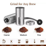 18.8cm Manual Coffee Bean Grinder Stainless Steel Hand Coffee Mill Ceramic Burr V528-COFFEE-BEAN-GRINDER-5457781