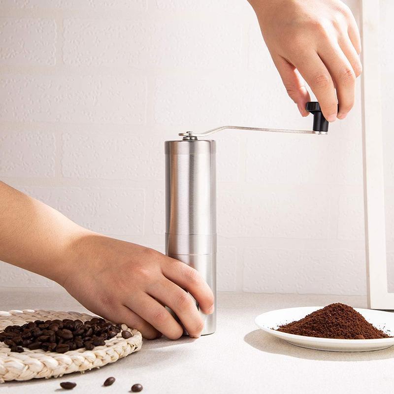 18.8cm Manual Coffee Bean Grinder Stainless Steel Hand Coffee Mill Ceramic Burr V528-COFFEE-BEAN-GRINDER-5457781