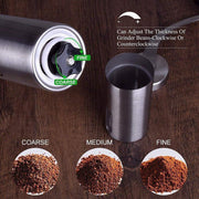 18.8cm Manual Coffee Bean Grinder Stainless Steel Hand Coffee Mill Ceramic Burr V528-COFFEE-BEAN-GRINDER-5457781