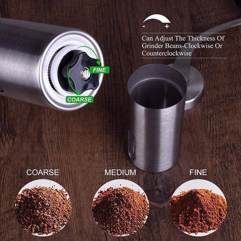 18.8cm Manual Coffee Bean Grinder Stainless Steel Hand Coffee Mill Ceramic Burr V528-COFFEE-BEAN-GRINDER-5457781