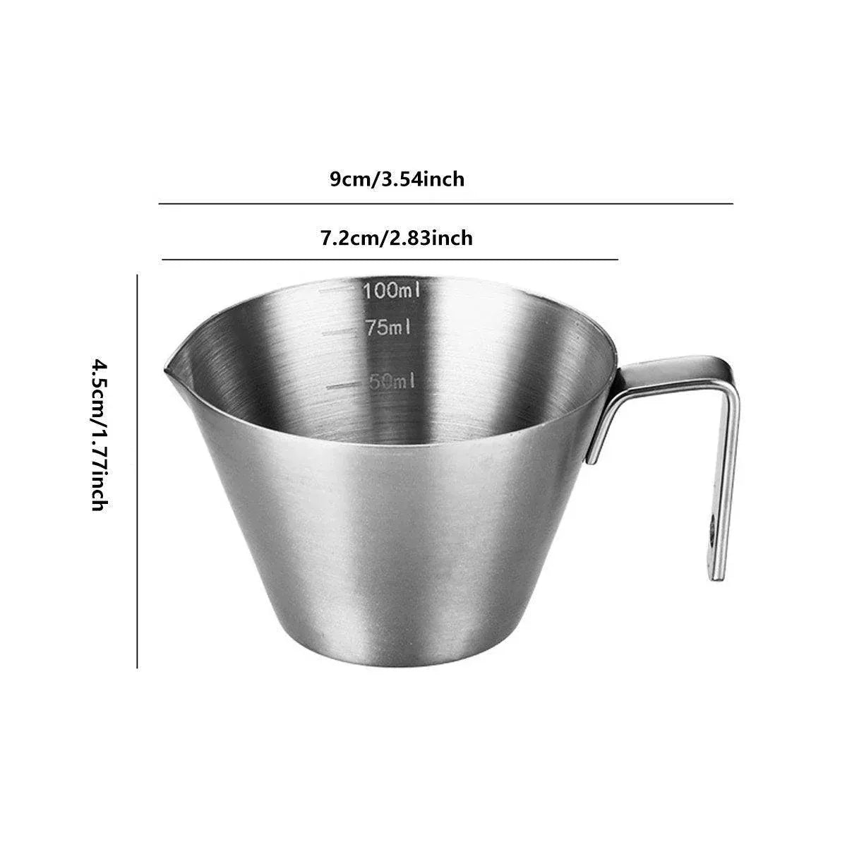 100ml Stainless Steel Coffee Extraction Measuring Cup Graduated Coffee Tool V528-COFFEE-EXTRACT-CUP-SILVER-998402