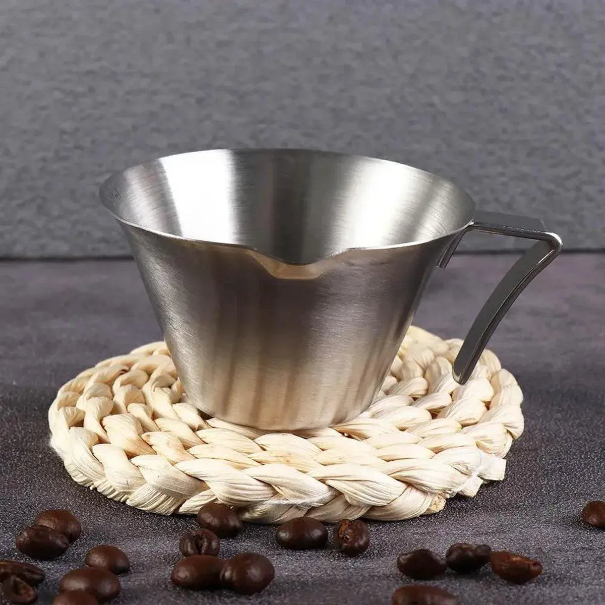 100ml Stainless Steel Coffee Extraction Measuring Cup Graduated Coffee Tool V528-COFFEE-EXTRACT-CUP-SILVER-998402