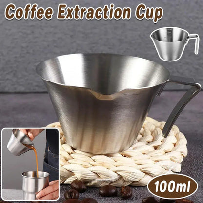 100ml Stainless Steel Coffee Extraction Measuring Cup Graduated Coffee Tool V528-COFFEE-EXTRACT-CUP-SILVER-998402