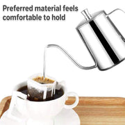 Hand Drip Coffee Pot Stainless Steel Fine Spout Hanging Ear Filter Cup Kettle - Silver V528-COFFEE-KETTLE-SILVER-489507