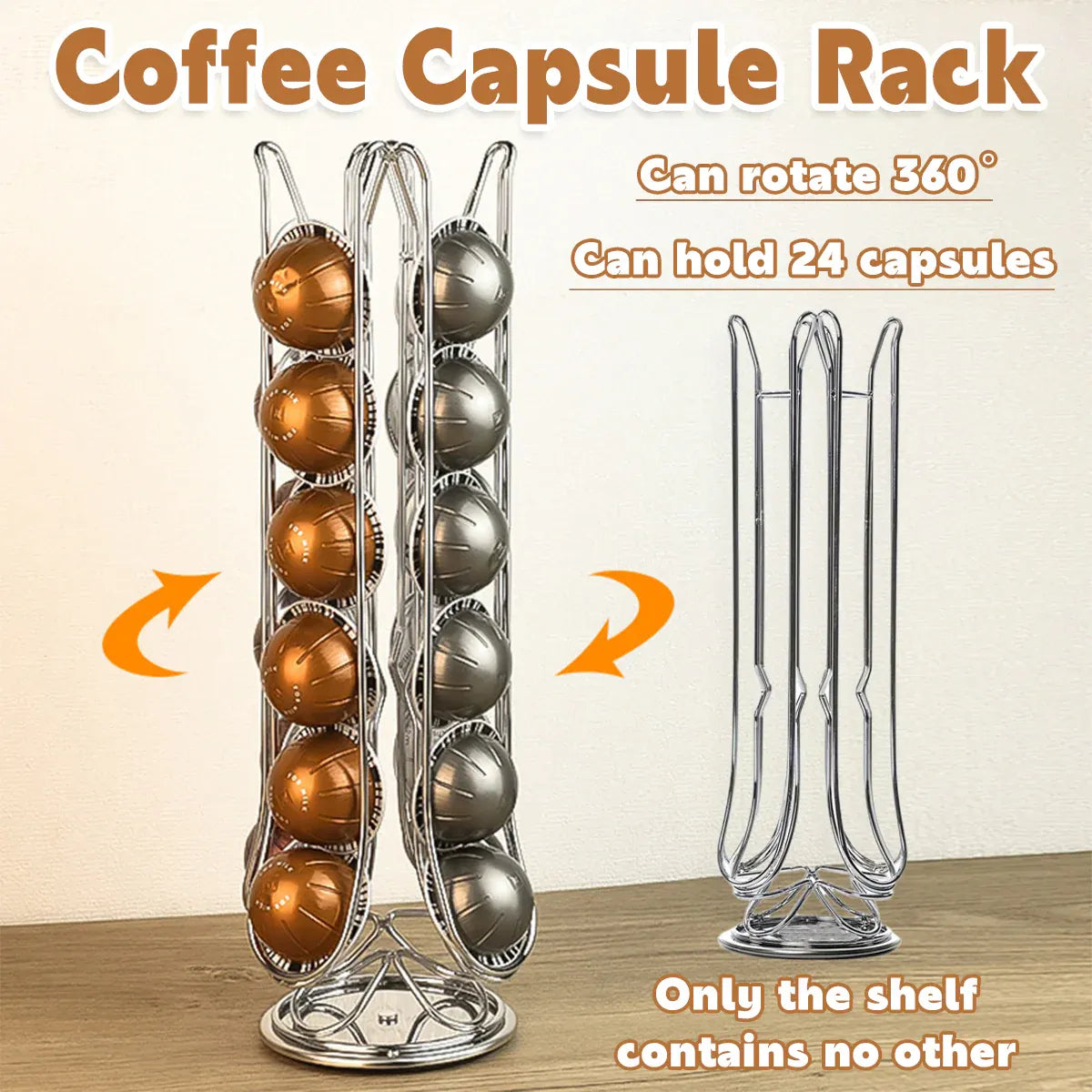 24 Coffee Capsule Holder Rack Storage Stand Pod Display Organizer Shelf Kitchen V528-COFFEE-POD-HOLDER-475220