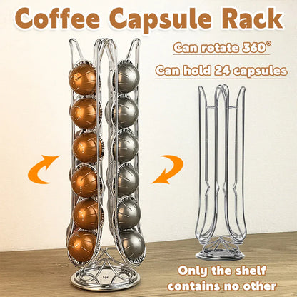 24 Coffee Capsule Holder Rack Storage Stand Pod Display Organizer Shelf Kitchen V528-COFFEE-POD-HOLDER-475220