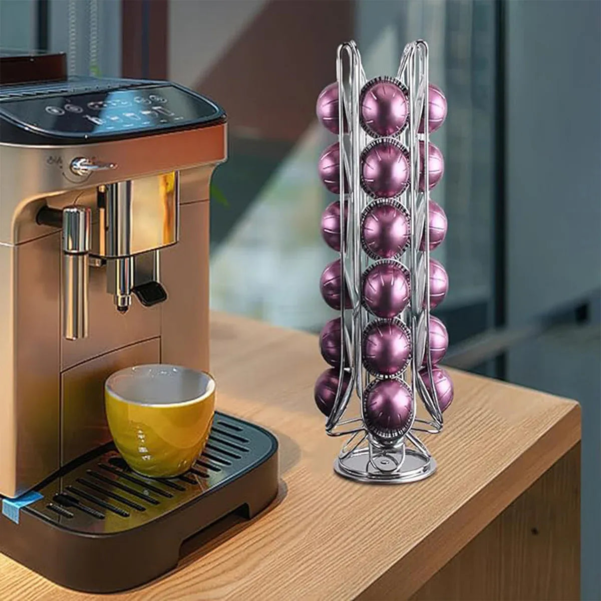 24 Coffee Capsule Holder Rack Storage Stand Pod Display Organizer Shelf Kitchen V528-COFFEE-POD-HOLDER-475220