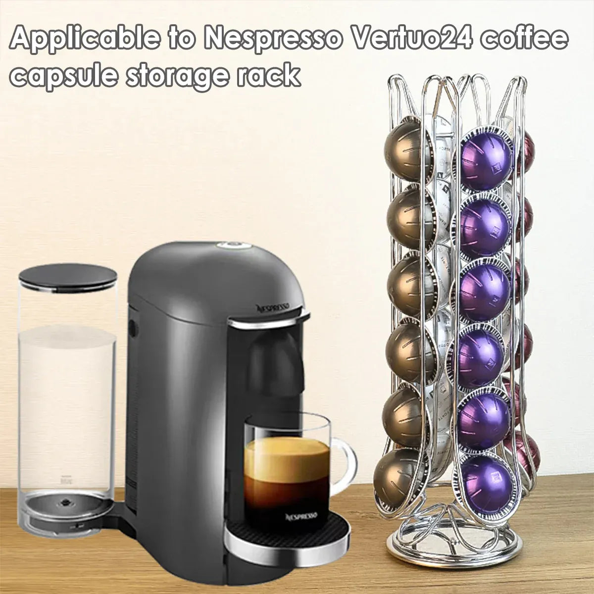24 Coffee Capsule Holder Rack Storage Stand Pod Display Organizer Shelf Kitchen V528-COFFEE-POD-HOLDER-475220