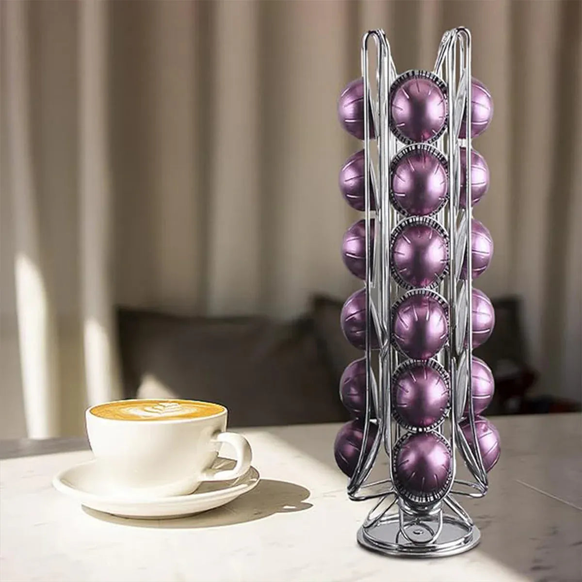 24 Coffee Capsule Holder Rack Storage Stand Pod Display Organizer Shelf Kitchen V528-COFFEE-POD-HOLDER-475220