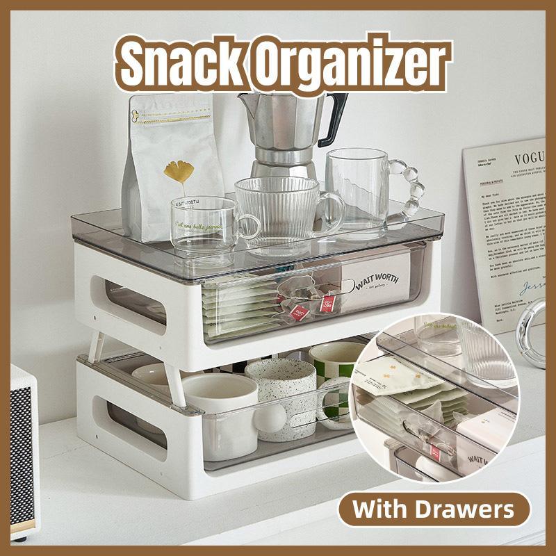 Drawer Desktop Storage Organizer Two Tier Shelf Home Office Desk Organizer Unit V528-COFFEE-STAND-583765