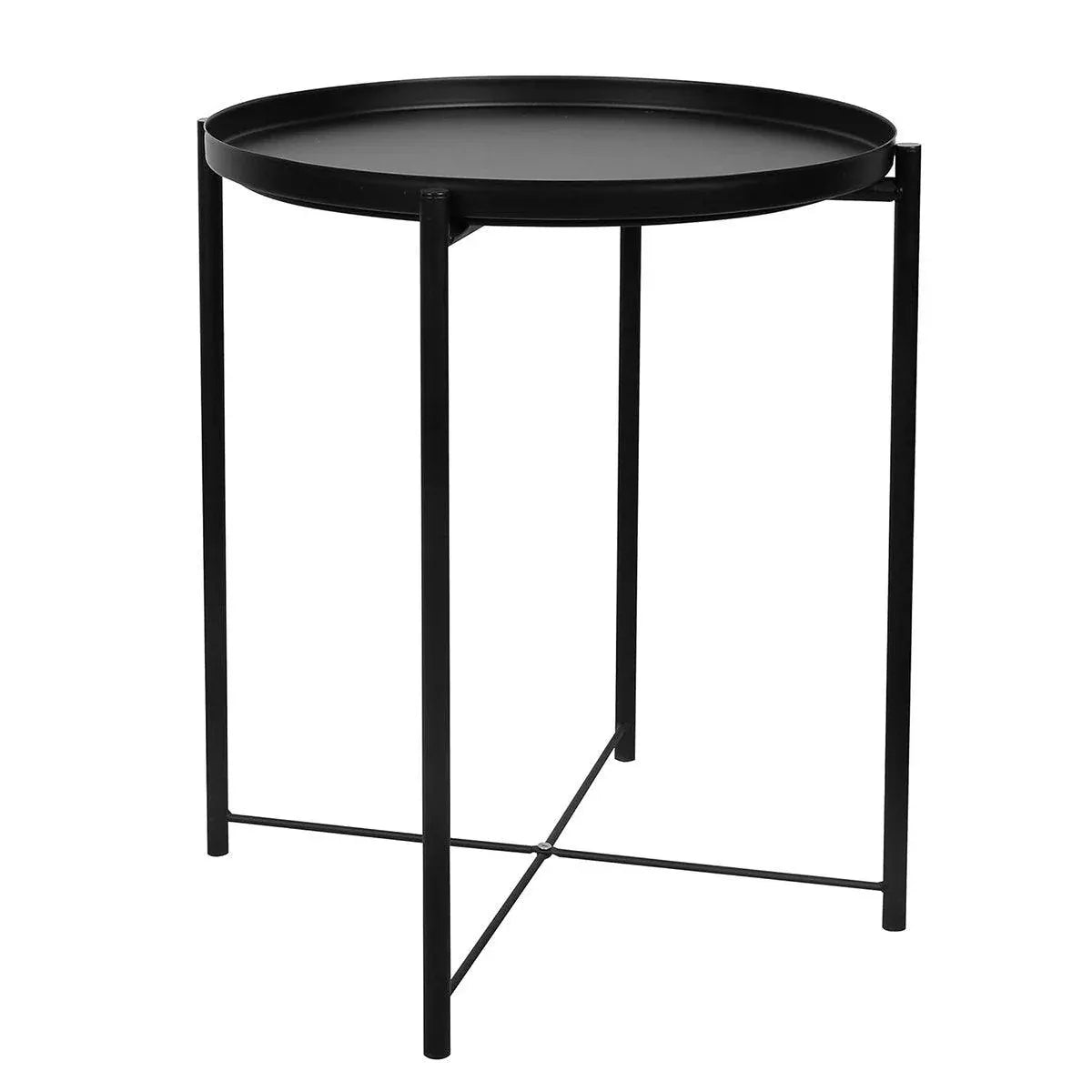 Small Coffee Table Simple Tray Mini Round Table Compact Side Table Living Room V528-COFFEE-TABLE-BLACK-862547