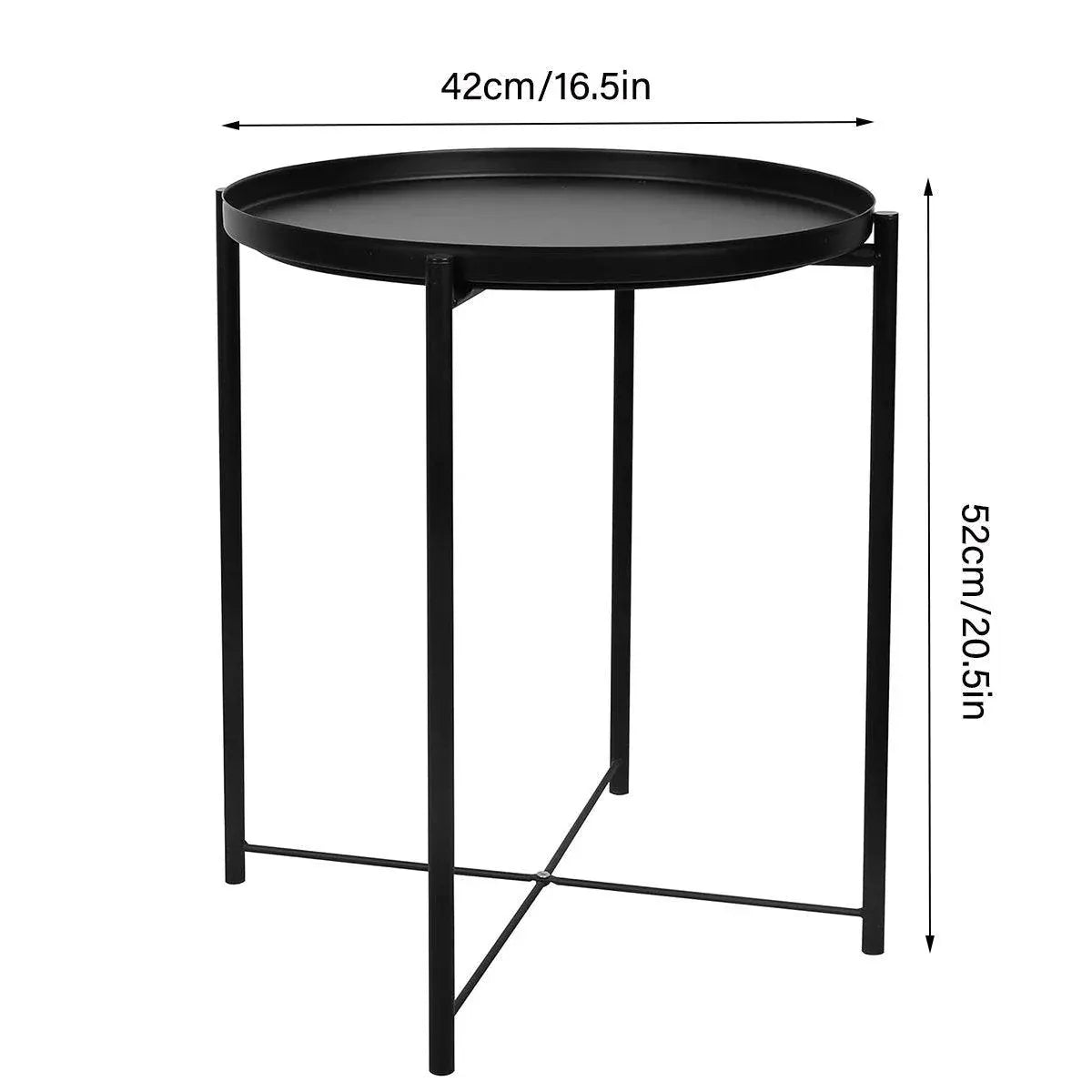 Small Coffee Table Simple Tray Mini Round Table Compact Side Table Living Room V528-COFFEE-TABLE-BLACK-862547