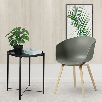 Small Coffee Table Simple Tray Mini Round Table Compact Side Table Living Room V528-COFFEE-TABLE-BLACK-862547