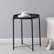 Small Coffee Table Simple Tray Mini Round Table Compact Side Table Living Room V528-COFFEE-TABLE-BLACK-862547