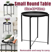 Small Coffee Table Simple Tray Mini Round Table Compact Side Table Living Room V528-COFFEE-TABLE-BLACK-862547