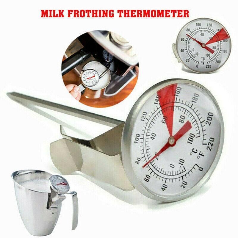 Milk Coffee Probe Thermometer Maker Temperature Jug Pan Clip Stainless Steel New V528-COFFEE-THERMOMETER-86162