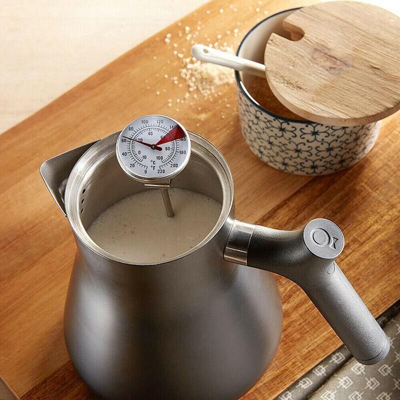 Milk Coffee Probe Thermometer Maker Temperature Jug Pan Clip Stainless Steel New V528-COFFEE-THERMOMETER-86162
