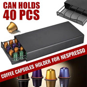 Coffee Pod Holder Drawer for Nespresso - 40 Capsules Storage Rack Stand V528-COFFEECAPSULEORGANIZER-626466