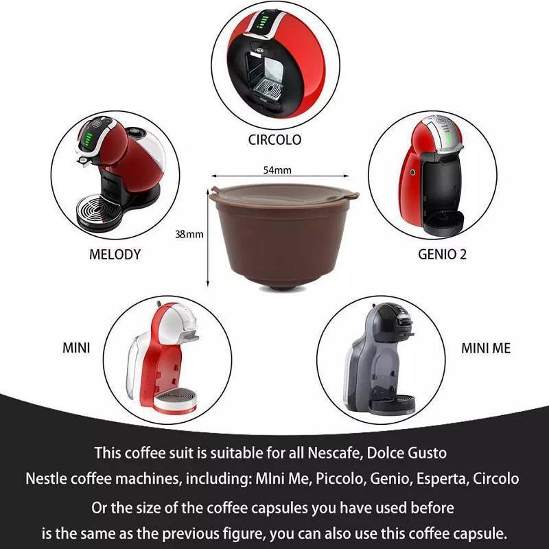 Reusable Coffee Capsule Pods for Dolce Gusto with Spoons Refillable Filter Cup 4 Pack V528-COFFEEFILTER-6PCS-991963
