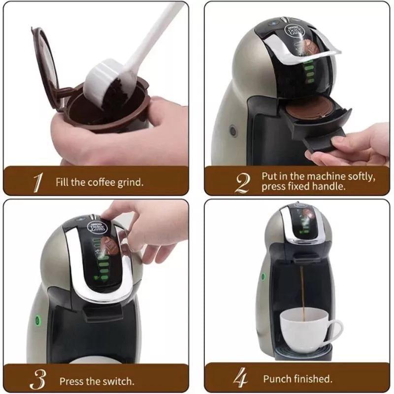Reusable Coffee Capsule Pods for Dolce Gusto with Spoons Refillable Filter Cup 4 Pack V528-COFFEEFILTER-6PCS-991963