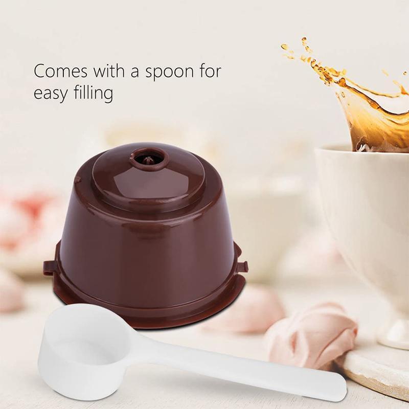 Reusable Coffee Capsule Pods for Dolce Gusto with Spoons Refillable Filter Cup 4 Pack V528-COFFEEFILTER-6PCS-991963