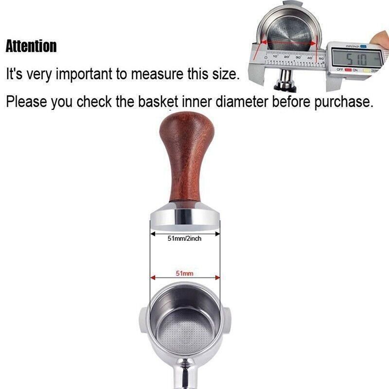 51mm Coffee Tamper Aluminum Alloy Base Wooden Handle for Espresso Machine V528-COFFEEGRINDER-51MM-78094