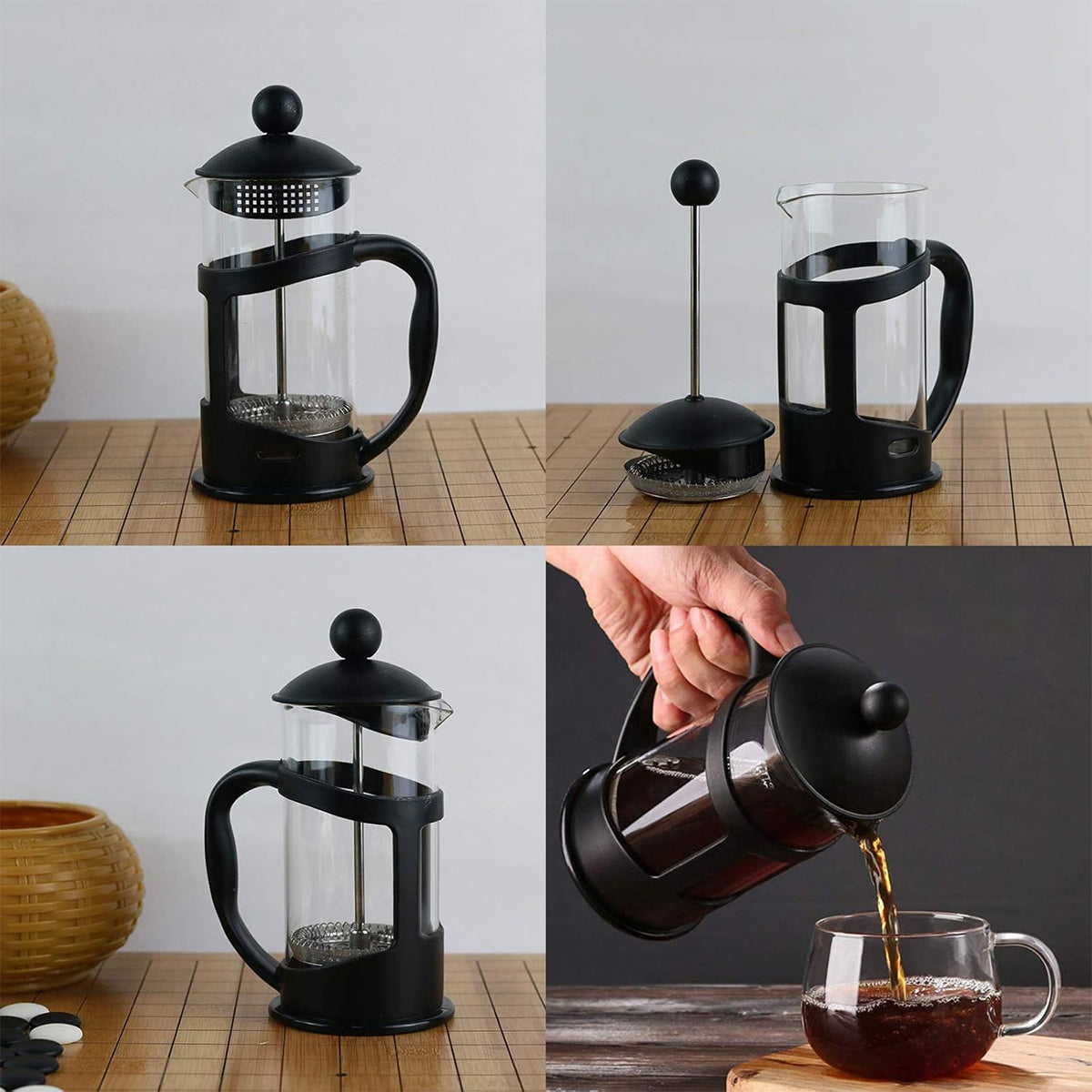 350ml French Press Coffee Maker Hand Press Tea Brewer with Filter V528-COFFEEMAKER-B-350ML-475251