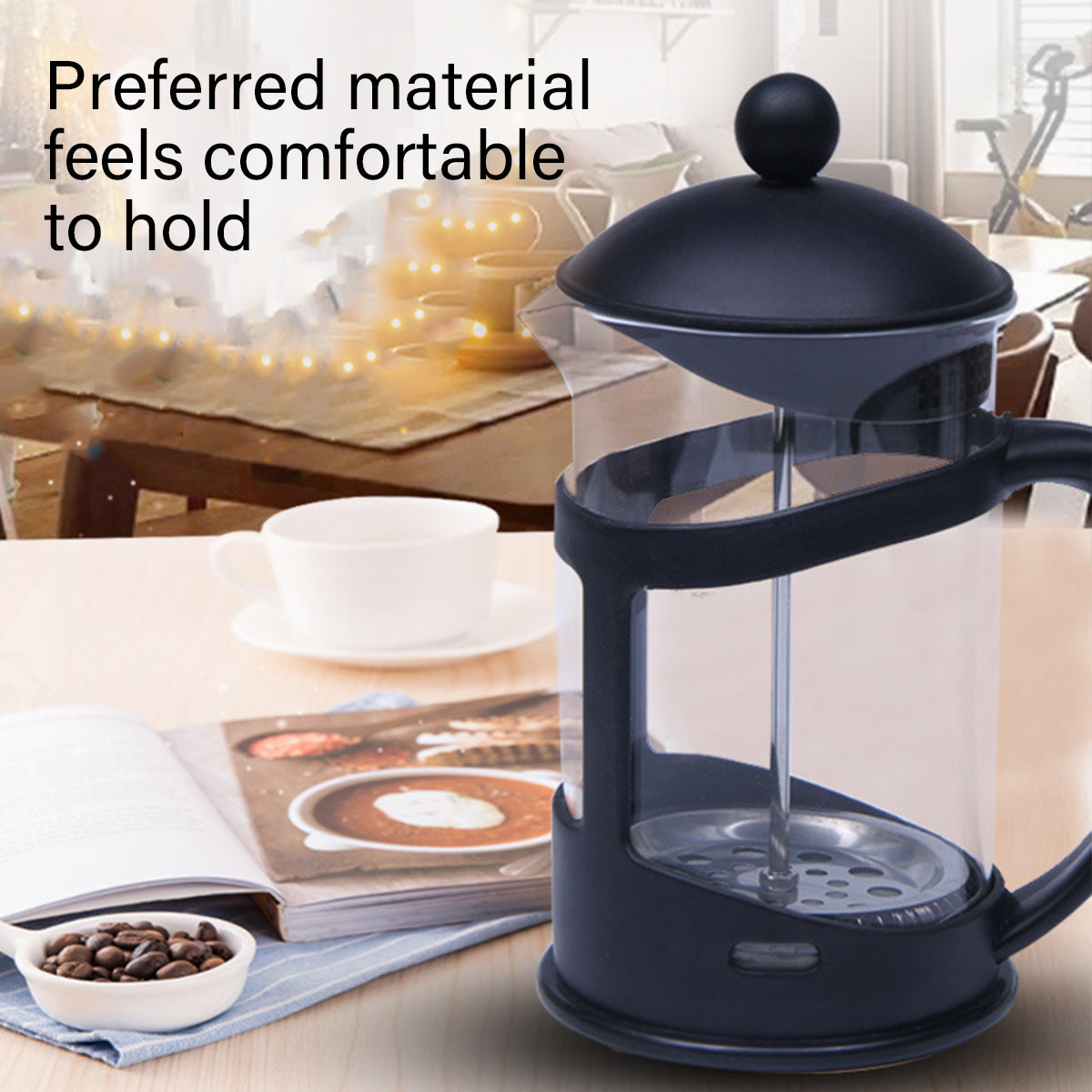 350ml French Press Coffee Maker Hand Press Tea Brewer with Filter V528-COFFEEMAKER-B-350ML-475251