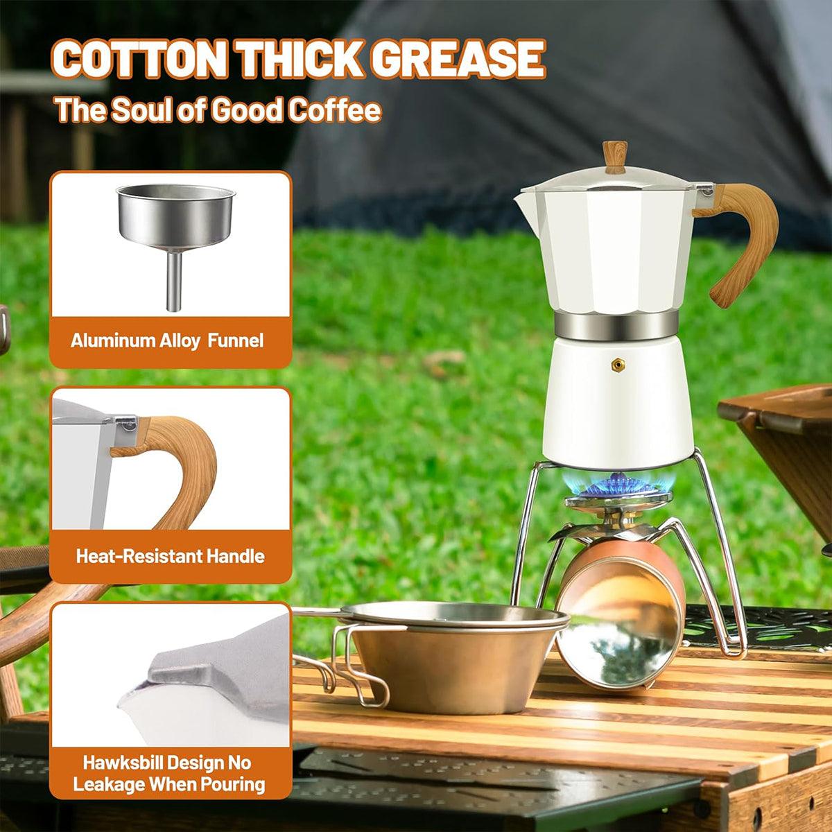 Portable Coffee Maker Wood Grain Handle Outdoor Manual Espresso Machine Camping - Blue-150ml V528-COFFEEMAKER-BLUE-150ML-959797