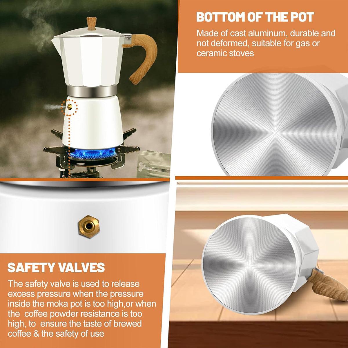 Portable Coffee Maker Wood Grain Handle Outdoor Manual Espresso Machine Camping - Blue-150ml V528-COFFEEMAKER-BLUE-150ML-959797