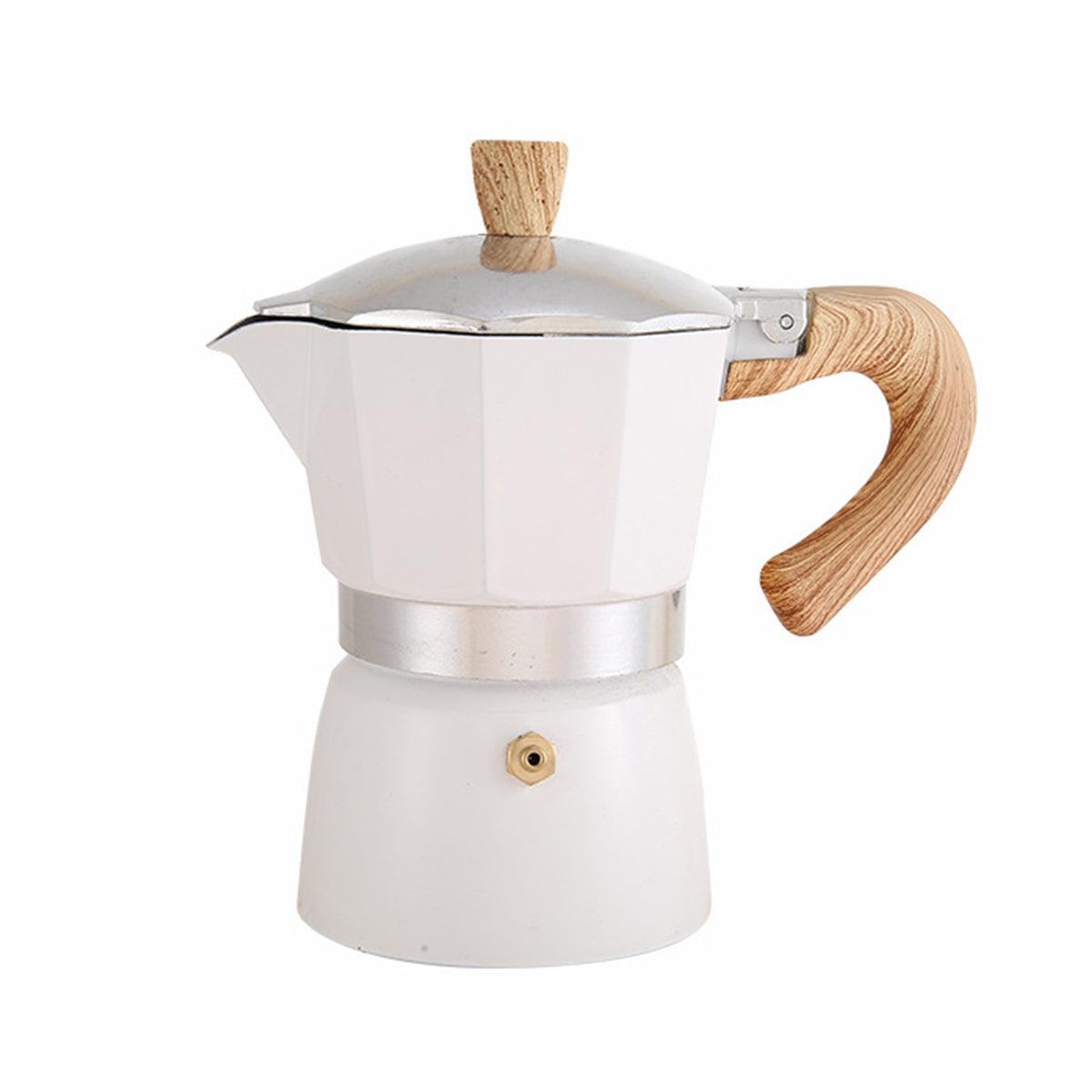Portable Coffee Maker Wood Grain Handle Outdoor Manual Espresso Machine Camping - Blue-150ml V528-COFFEEMAKER-BLUE-150ML-959797