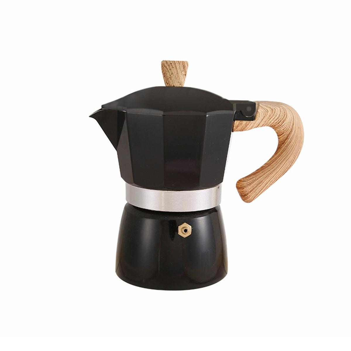 Portable Coffee Maker Wood Grain Handle Outdoor Manual Espresso Machine Camping - Blue-150ml V528-COFFEEMAKER-BLUE-150ML-959797
