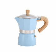 Portable Coffee Maker Wood Grain Handle Outdoor Manual Espresso Machine Camping - Blue-150ml V528-COFFEEMAKER-BLUE-150ML-959797